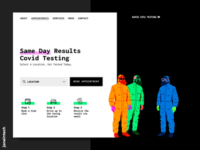 Landing Page for Covid Testing