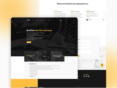 Caixeta Freitas - Law Firm design law lawyer minimalist new project site ui ui design website worldwide yellow and black
