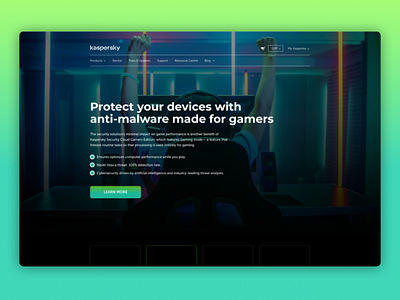 Kaspersky Security Cloud Gamers Edition - Landing Page