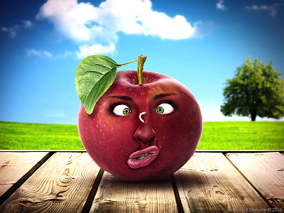Apple Face apple fruit funny human photomanipulation photoshop