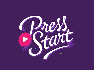 Press Start custom type gaming lettering letteringart logo purple type typography