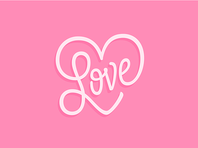 Love calligraphy design font lettering logo love pink script type typedesign typography valentine