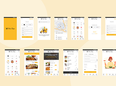 mon repas animation app design illustration logo minimal typography ui design ux web