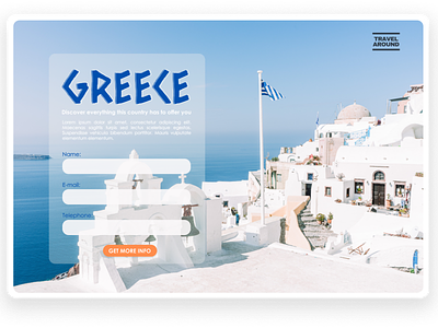 Daily UI #003 - Landing Page blue daily dailyui design greece landing page travel travel agency trip ui ux web web design