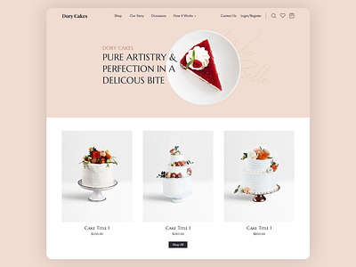 Dory Cakes cake cake shop design minimal ui web web design website