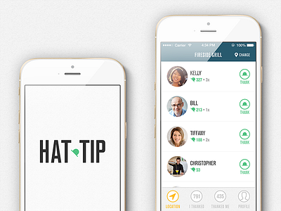 Hat Tip app ios iphone mobile ui