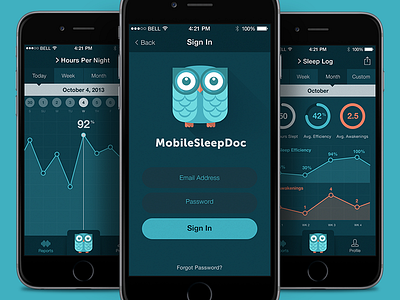 MobileSleepDoc app ios iphone mobile ui