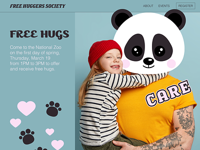 Free Hugs animals branding design graphic design logo typography ui ux vector art web