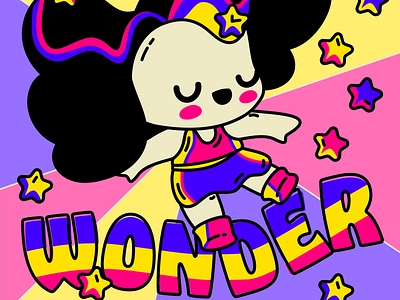 Wonder Girl adobe cute dc comics design flat fun girl girl power graphic design illustration ipad kawaii vector vector art wonderwoman