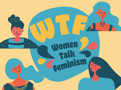 Podcast Cover art branding feminism flat graphic design illustration logo podcast talk vector women