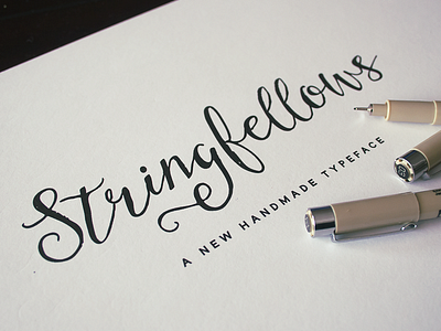 Stringfellows custom font handlettering handwritten illustrated ink romantic script type typography wedding whimsical