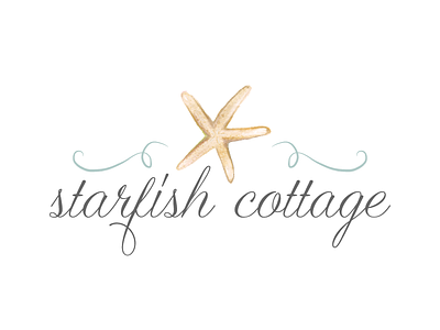 Watercolor seaside theme logo logo seaside starfish watercolor