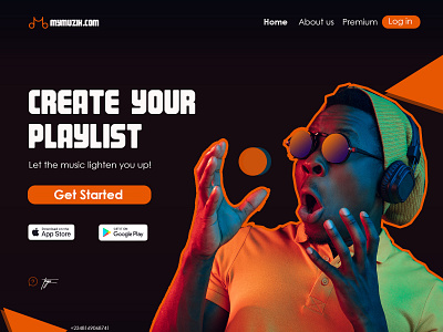 MYMUZIK Landing page UI/UX design design graphic design logo typography ui ux