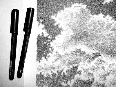 Clouds art artist artwork clouds crosshatching drawing hand drawn illustration ink landscape pen and ink