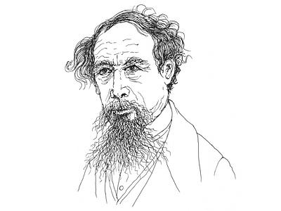 Charles Dickens art artist artwork drawing hand drawn illustration ink pen and ink portrait portrait illustration portraits