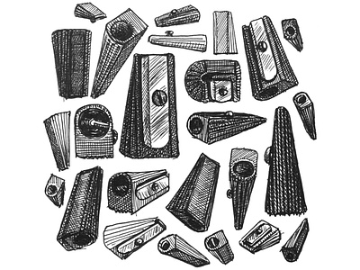 Pencil Sharpener Sketches art artist artwork black and white crosshatching drawing hand drawn illustration ink pen and ink