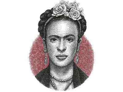 Frida Kahlo art artist artwork crosshatching drawing frida kahlo fridakahlo hand drawn illustration ink pen and ink portrait