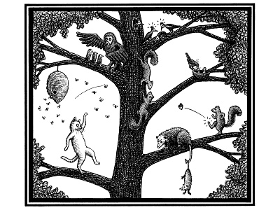 The Refinement Tree animals art artist artwork childrens illustration drawing hand drawn illustration ink tree