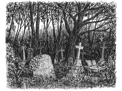 Highgate Cemetery art artist artwork cemetery drawing hand drawn illustration ink london