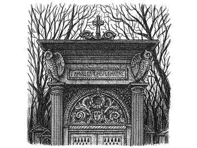 Graveyard Owls art artist artwork cemetery drawing france hand drawn illustration ink owls paris