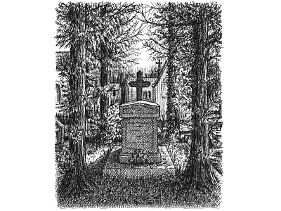 Bordeaux Cemetery art artist artwork cemetery creepy drawing france hand drawn illustration ink morbid