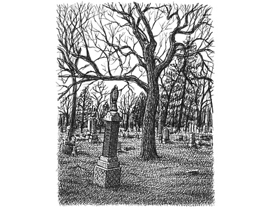 Cemetery Sketch art artist artwork cemetery creepy drawing hand drawn illustration ink sketch spooky