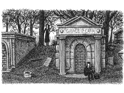 Meeting Place art artist artwork cemetery drawing hand drawn illustration ink sketch spooky