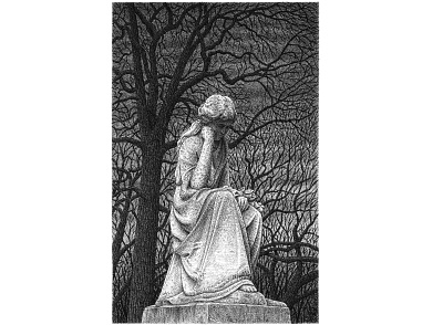Sorrow art artist artwork cemetery creepy drawing hand drawn horror illustration ink morbid ominous trees