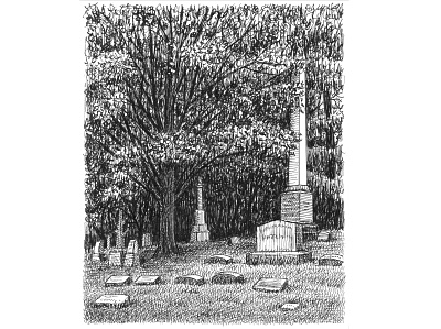 Graveyard art artist artwork cemetery drawing halloween hand drawn horror illustration ink morbid scary spooky