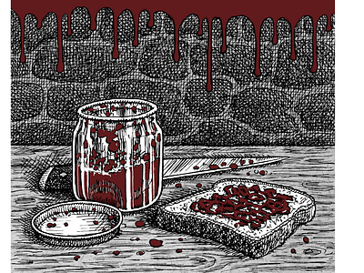 Blood Jam art artist artwork blood drawing hand drawn horror illustration ink scary
