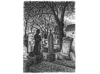 Graveyard art artist artwork cemetery dark drawing graveyard hand drawn horror illustration ink scary