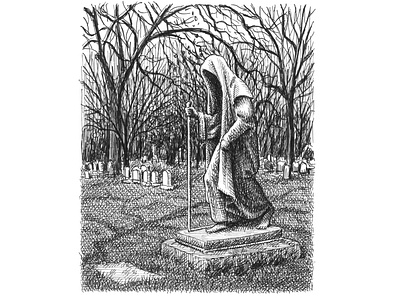 Cemetery Phantom art artist artwork creepy death drawing hand drawn horror illustration ink scary trees