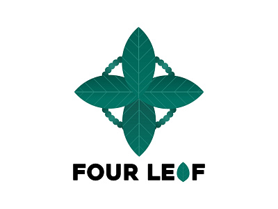 Four Leaf design gradient gradient logo green leaf logo nature vector