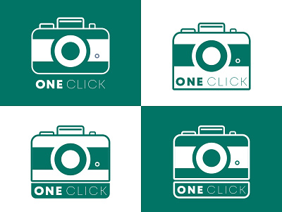 One Click branding camera camera logo design green logo