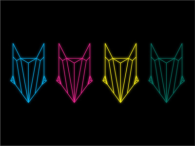 MYU Mascot 2 branding design fox fox logo glow glowing glows green logo outline outlines vector wolf wolf logo