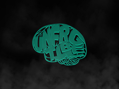UNFRGTTBLE brain branding design flat green logo unforgettable vector