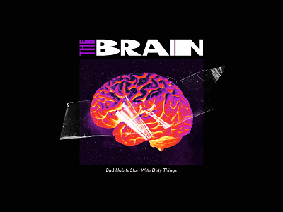 The Brain brain branding brutalist design creative design dirty habit streetwear think