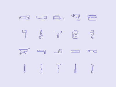 Construction Tools Iconography app branding carpenter construction design icon iconography illustration tools
