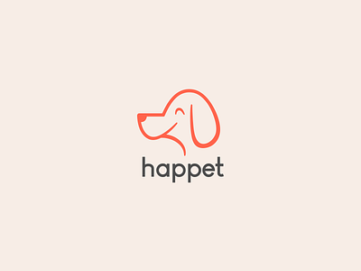 Happet Logo Concept animals brand cute dog fun icon logo logomark minimalist modern pet simple