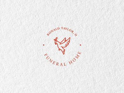 Ronald Taylor, II Funeral Home bird brand brand identity branding church design dove flat funeral icon logo logo design minimal minimalist logo modern monogram religious type