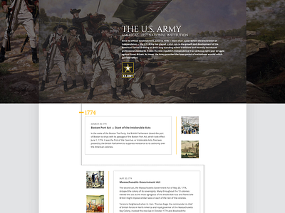 ARMY.MIL - "1775" Microsite Webpage 1775 army clean creative history interface landing landingpage layout minimal typography uidesign web design webdesign website