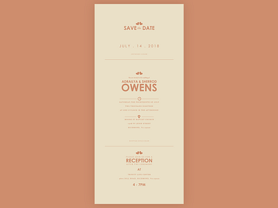 Wedding Save the Date and Invitation "Owens" brand branding ecard email design flat design flatdesign icons invitation marriage minimal modern print print design save the date wedding