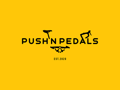 Push N Pedals bicycle brand brand identity branding cycle design flat icon logo logo design minimal minimalist modern typography