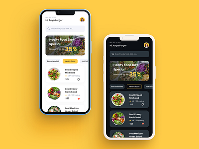 Food Delivery App (Dark & Light Version) app branding delivery design typography ui