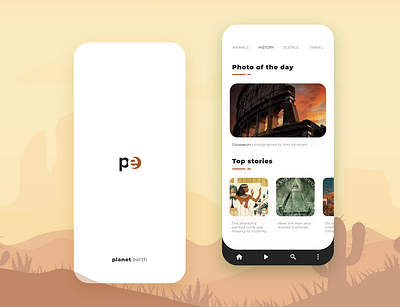Planet earth - App for the everyday explorer app branding design explore information minimal news travel ui ux