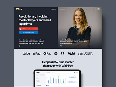 Widr Pay Page chart dashboard invoice landing pay payment web design webdesign