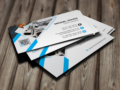 Corporate Business Card black blue business card certificate creative designer flyer graphic green landscape letterhead logo