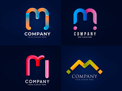 Latter M Logo Design agency branding business clean company corporate creative design digital elegant flyer global