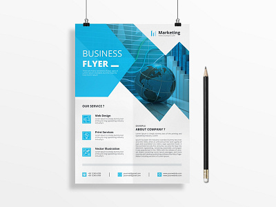 Blue Business Flyer advisor business company consultant financial flyer leaflet poster research services solutions strategy