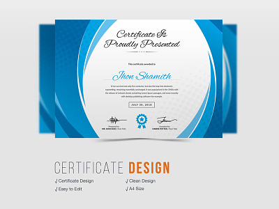 certificate template psd free download